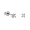 Pendientes de oro blanco cuatro garras con diamantes