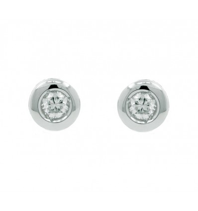 Pendientes de oro blanco con diamantes en oferta