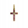 Cruz de oro de 18K con piedras
