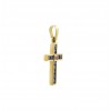 Cruz de oro de 18K con zafiros