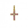 Cruz de oro de 18K con piedras
