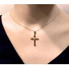 Cruz de oro de 18K con piedras