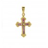 Cruz de oro de 18K con piedras