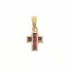 Cruz de oro con rubíes