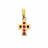 Cruz de oro con piedra roja