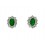 Pendientes de oro blanco (18K) con diamante y esmeralda