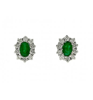 PENDIENTES orla DIAMANTES con esmeraldas