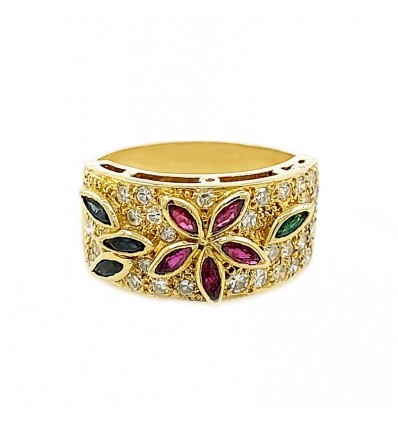 Sortija de oro 18K con diamantes descuento