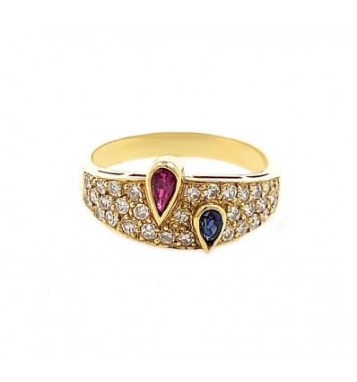 Sortija de oro 18K con diamantes en oferta