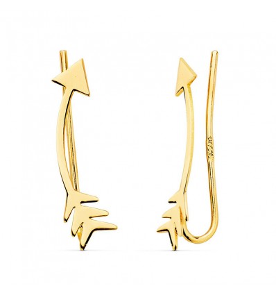 Pendientes trepadores de oro de 18K