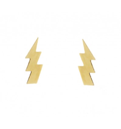 Pendientes de oro 18K rayo