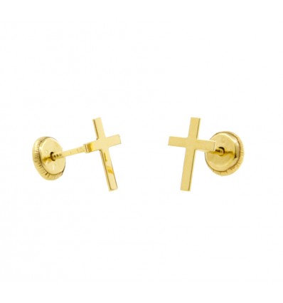 Pendientes de oro 18K cruz