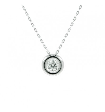 Colgante de oro blanco con diamante