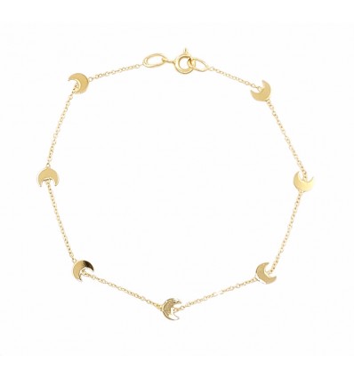 Pulsera oro 18K comunion lunas