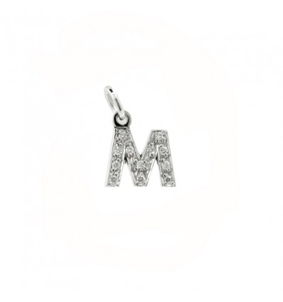 Colgante de oro blanco (18K) con diamante