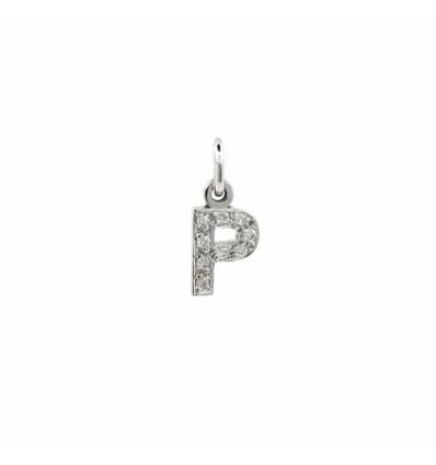 Colgante de oro blanco (18K) con diamante