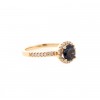 Anillo de oro con topacio London Blue y diamantes