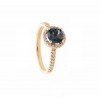 Anillo de oro rosa con topacio London Blue