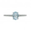 Sortija de oro blanco (18K) con diamante y agua marina
