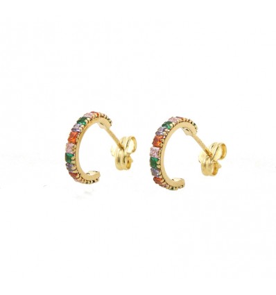 Pendientes de oro amarilllo (18K) con circonita