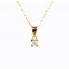 Colgante y cadena de oro amarillo (18K) con diamante