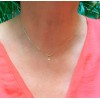 Colgante y cadena de oro amarillo (18K) con diamante