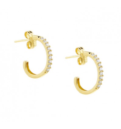 Pendientes de oro amarillo (18K) con circonita