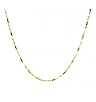 Cadena de oro 18K con detalles de oro blanco