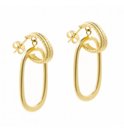 Pendientes largos de oro amarillo (18K)