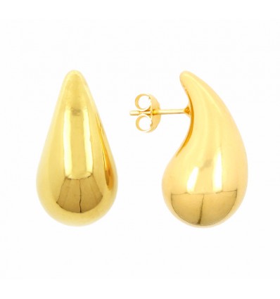 pendientes con volumen de oro amarillo (18K)