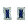 PENDIENTES DE DE ORO BLANCO con DIAMANTES y ZAFIROS AZULES