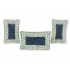 Juego de oro blanco con diamantes talla brillante y zafiros