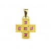 Cruz de oro de 18K con piedras