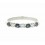 Sortija de oro blanco (18K) con diamante y zafiro