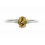 Sortija de oro blanco (18K) con diamante y topacio