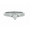 Solitario de oro blanco (18K) con diamante