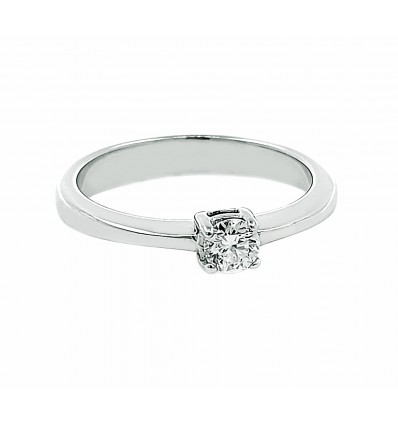 Anillo de oro blanco y diamante compromiso