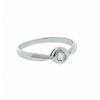 Anillo chatón oro blanco y diamante
