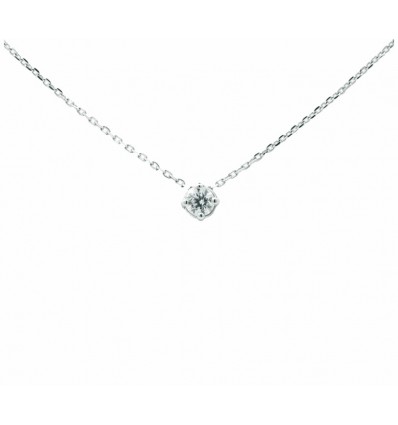 Colgante de oro blanco con diamante