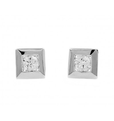 Pendientes de oro blanco con diamante