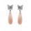 Pendientes de oro blanco (18K) con diamantes y coral natural