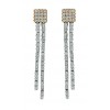 Pendientes de oro blanco y oro rosa (18K) con diamante