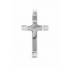 Cruz de oro blanco de 18K con diamantes
