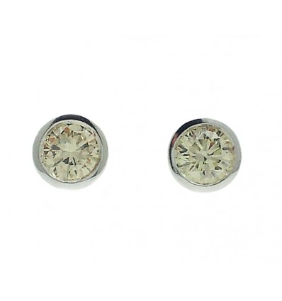 Pendientes de oro blanco (18K) con diamante