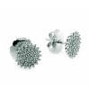 PENDIENTES DE ROSETA DE ORO BLANCO DE 750 milésimas (18K) CON 74 DIAMANTES . DISPONIBLE COLGANTE A JUEGO REF:50382