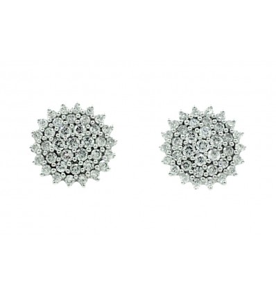 Pendientes de roseta oro y diamantes