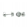 Pendientes chatón oro blanco con diamantes