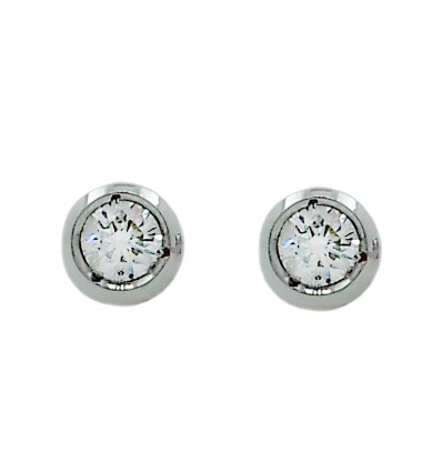 PENDIENTES DE ORO BLANCO (18K) CON DOS DIAMANTES ENGASTADOS EN CHATÓN REDONDO.