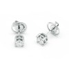 PENDIENTES DE ORO BLANCO DE 750 MILÉSIMAS (18K) CON DOS DIAMANTES ENGASTADOS EN CUATRO GARRAS.