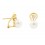 Pendientes de oro amarillo (18K) con diamante y perla cultivada